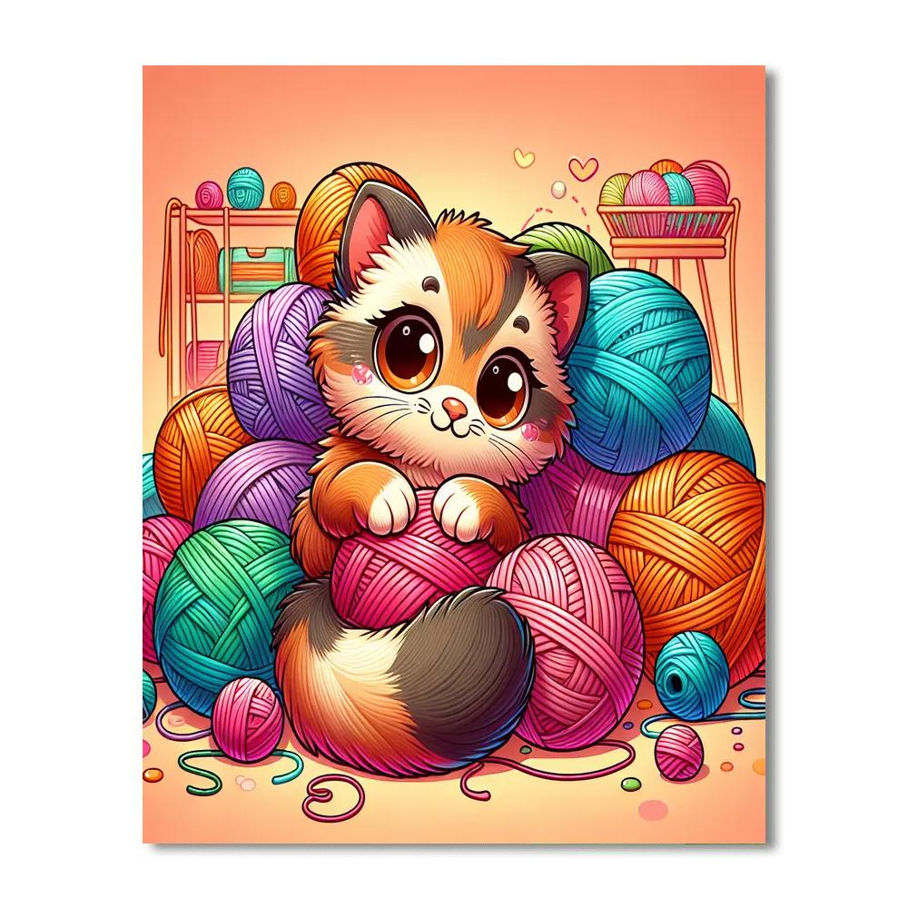 Joyful Kitten Numbered Painting Kits