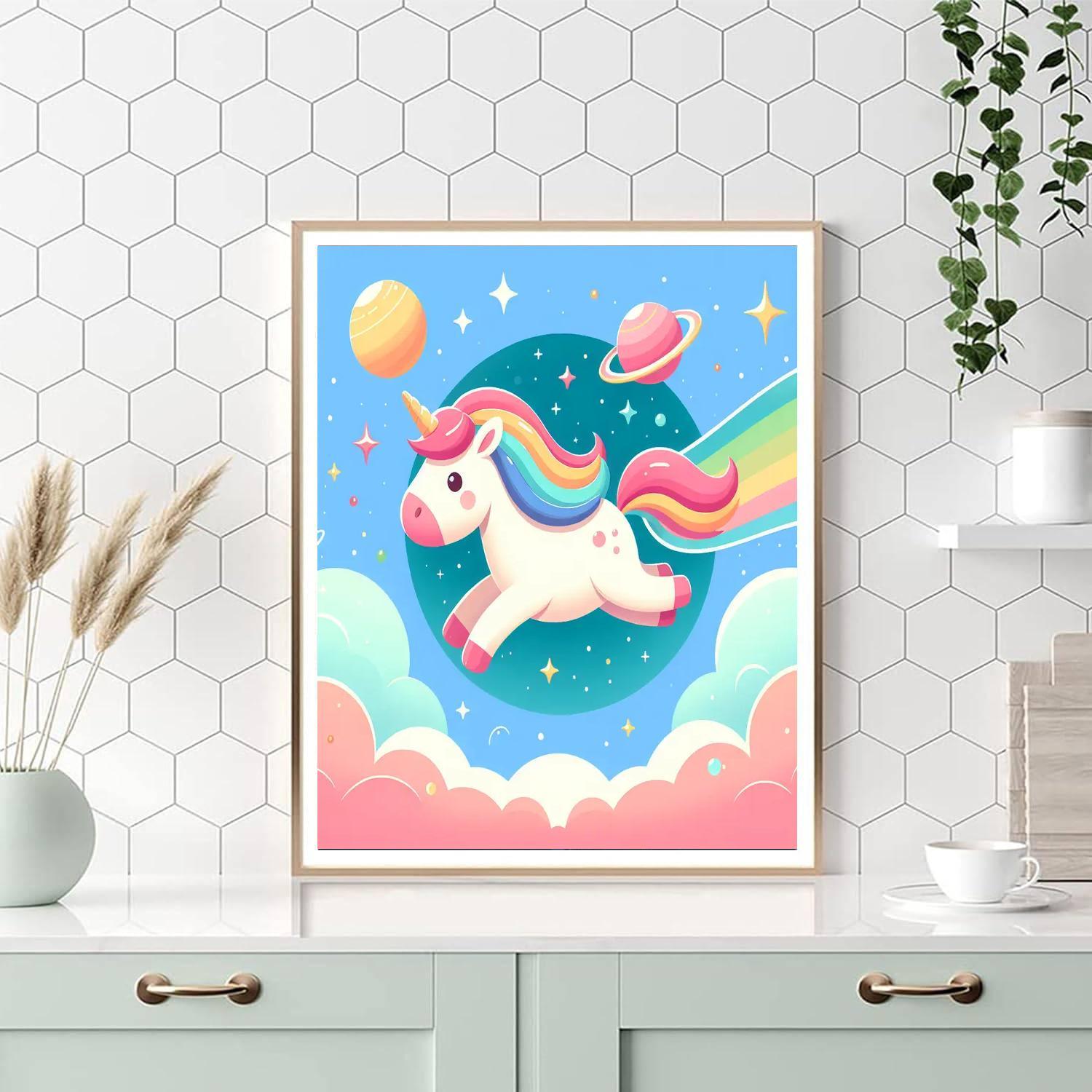 Cosmic Unicorn Ride Paint By Numbers Art