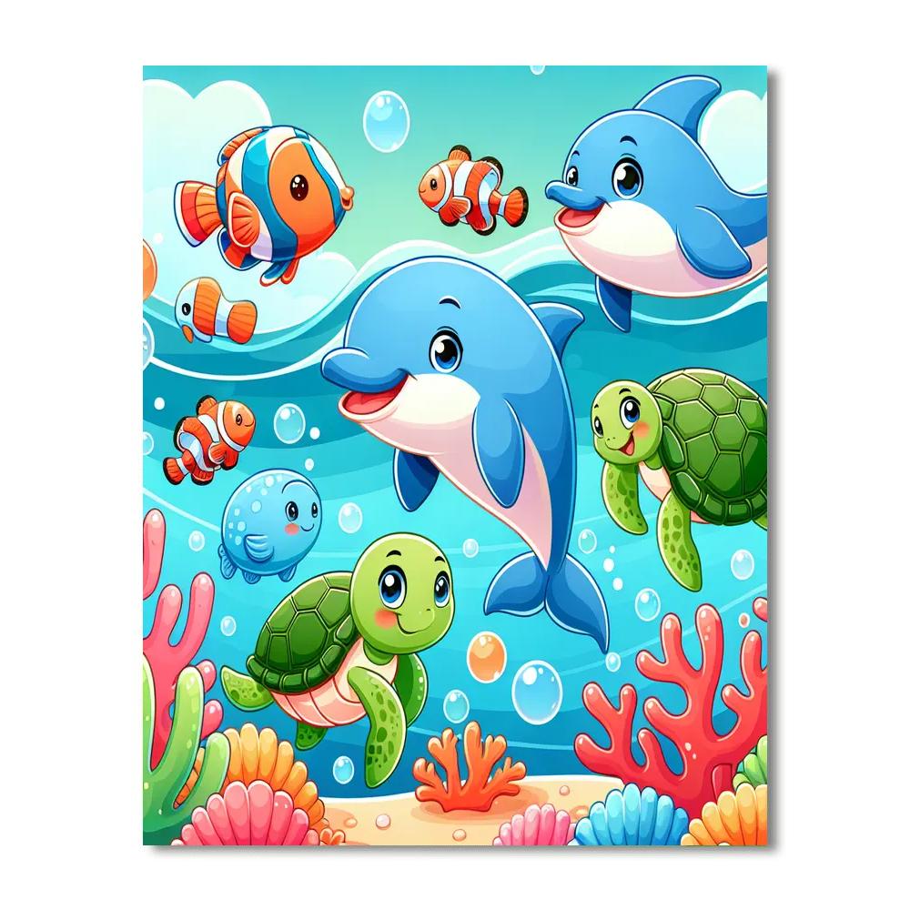 Friendly Ocean Life Numbered Painting Kits