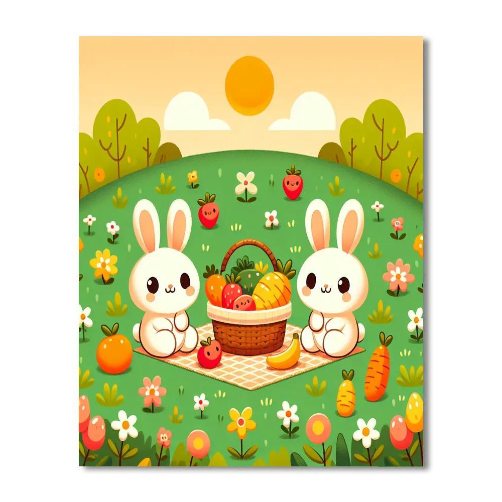 Cheerful Bunnies Painting Number Kit