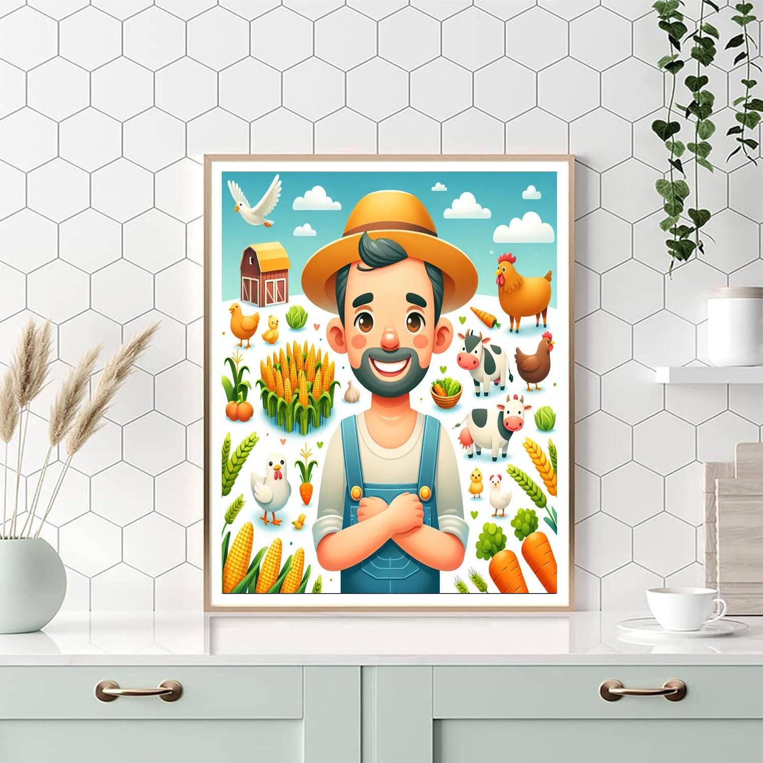 Joyful Farmer Numbered Painting Kits