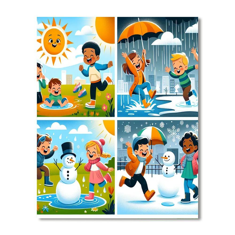 Whimsical Weather Scenes Paint By Numbers Kits