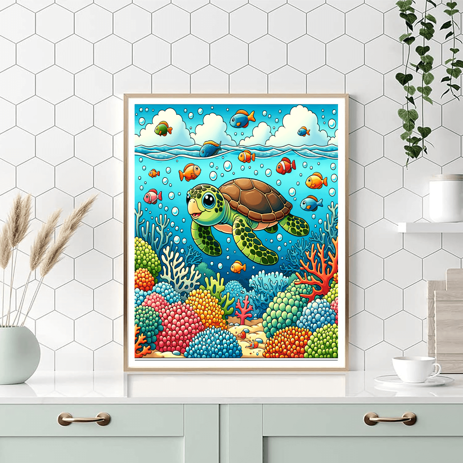 Charming Sea Turtles Painting By Numbers Kit