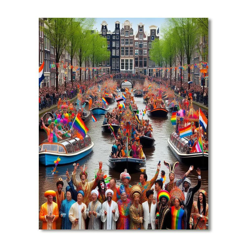 Pride Parade - Amsterdam, Netherlands Paint By Number