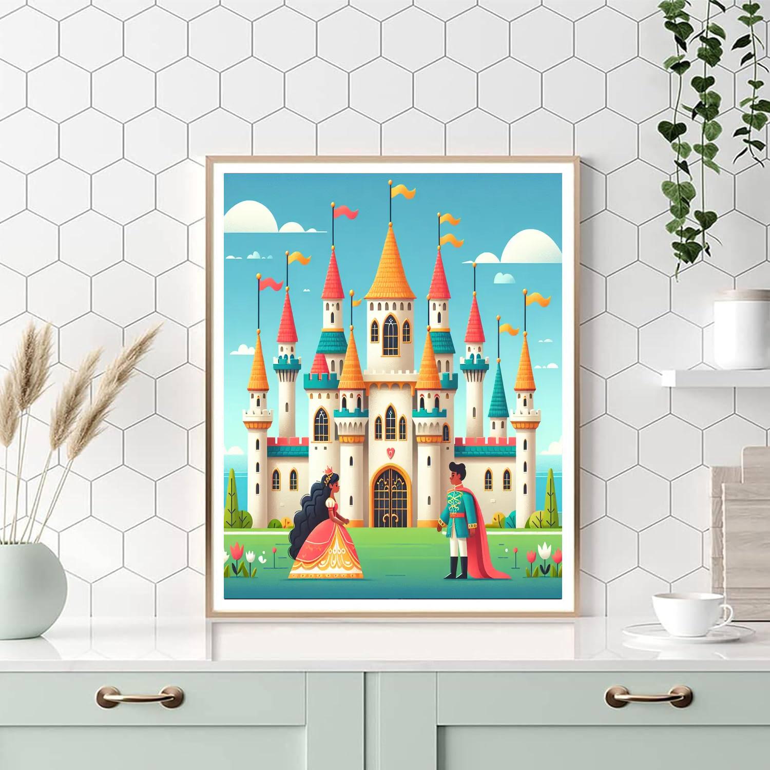 Charming Castle Of Dreams Painting Number Kit