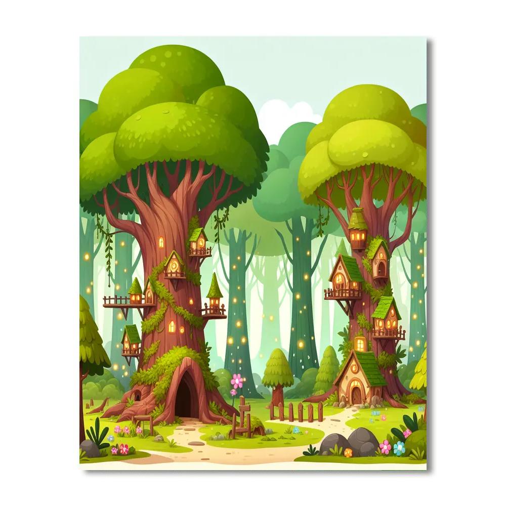 Enchanted Elf Forest Numbered Painting Kits