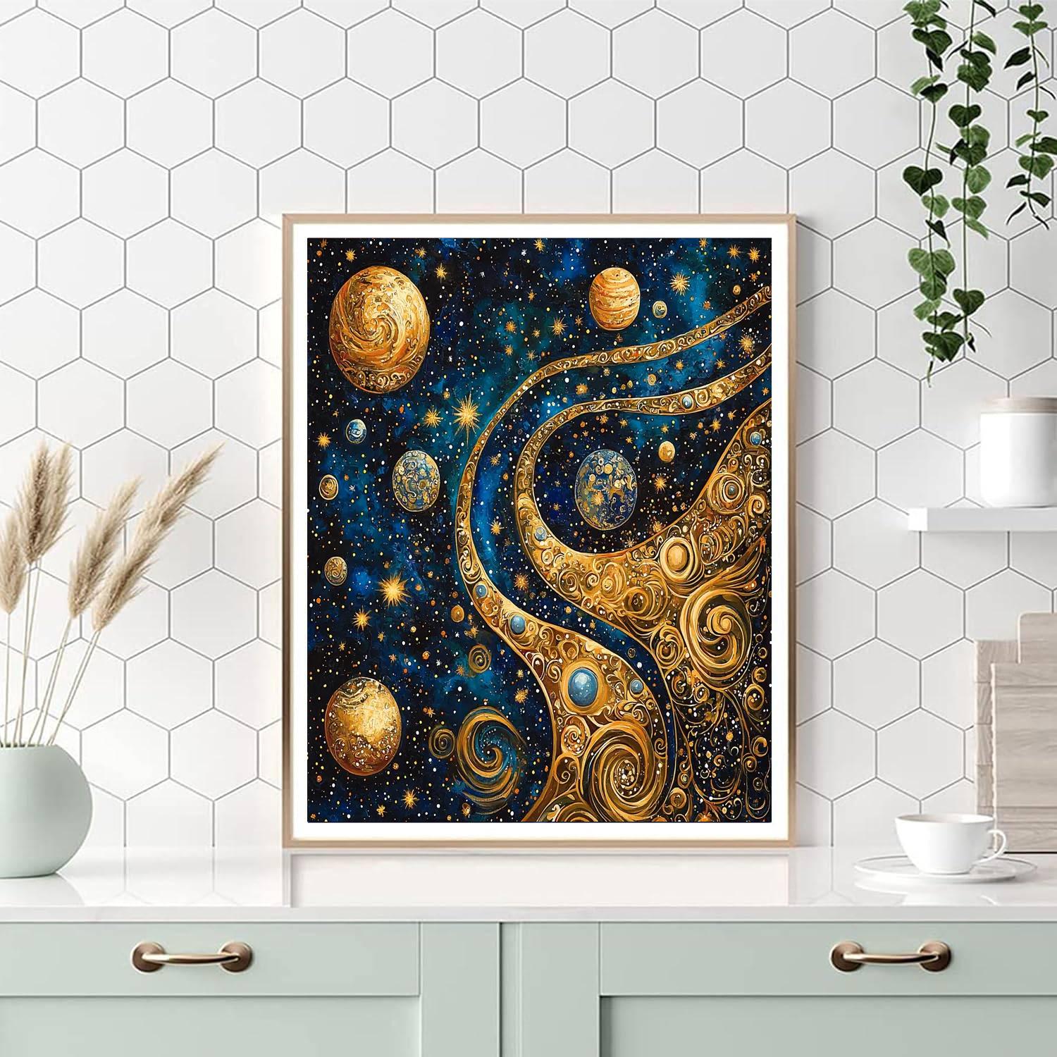 Gustav Klimt Inspired Dance Of The Celestial Bodies  Paint By Numbers Kits