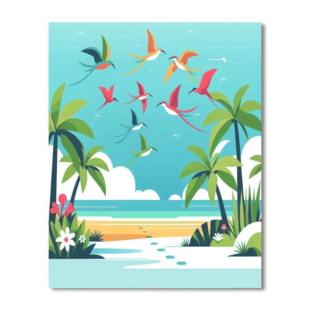 Relaxing Tropical Paradise Numbered Painting Kits