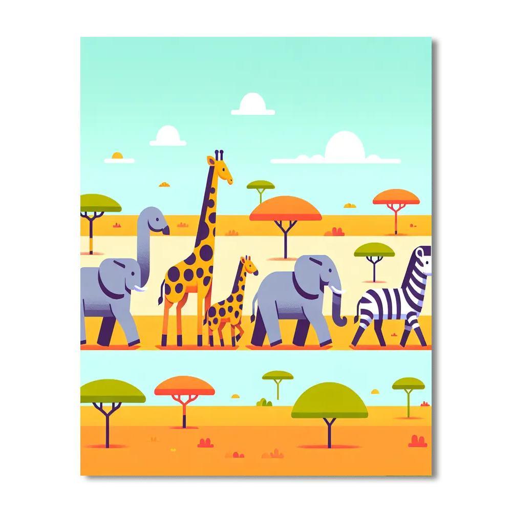 Savanna Animal Parade Paint By Number