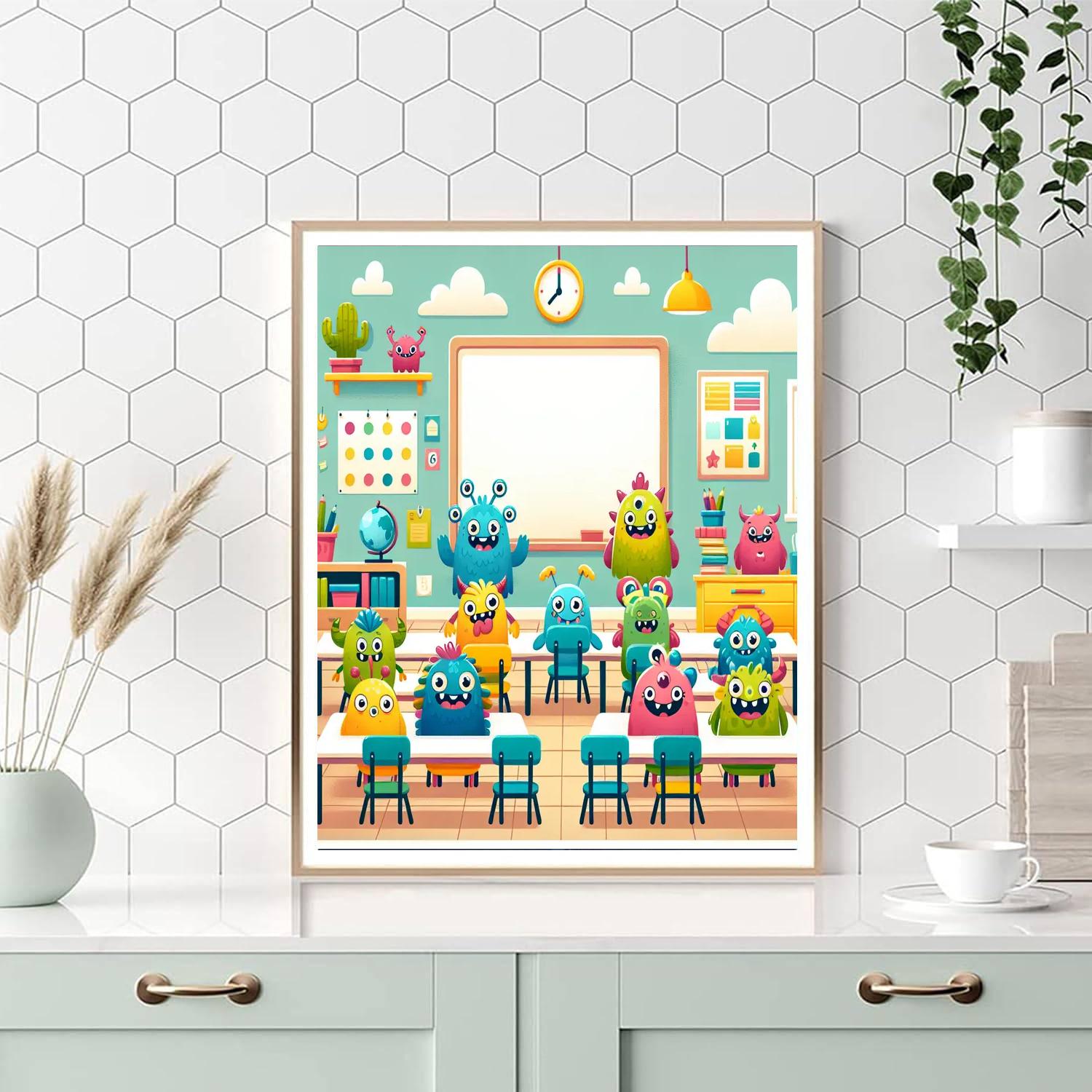 Wacky Monster School DIY Paint By Numbers