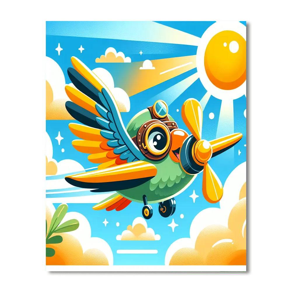 High-flying Aviator Parrot Number Painting