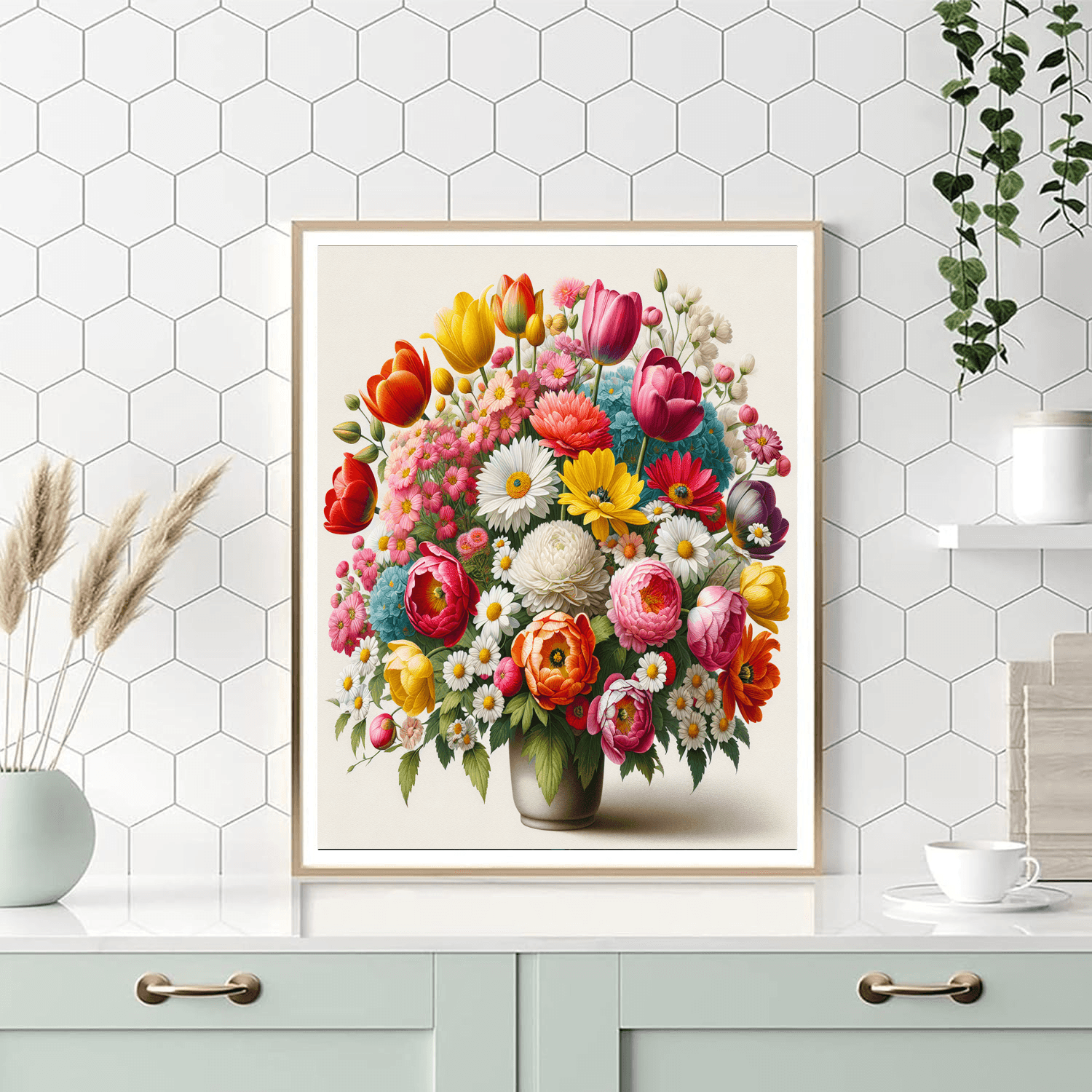 Charming Floral Bouquet Number Painting