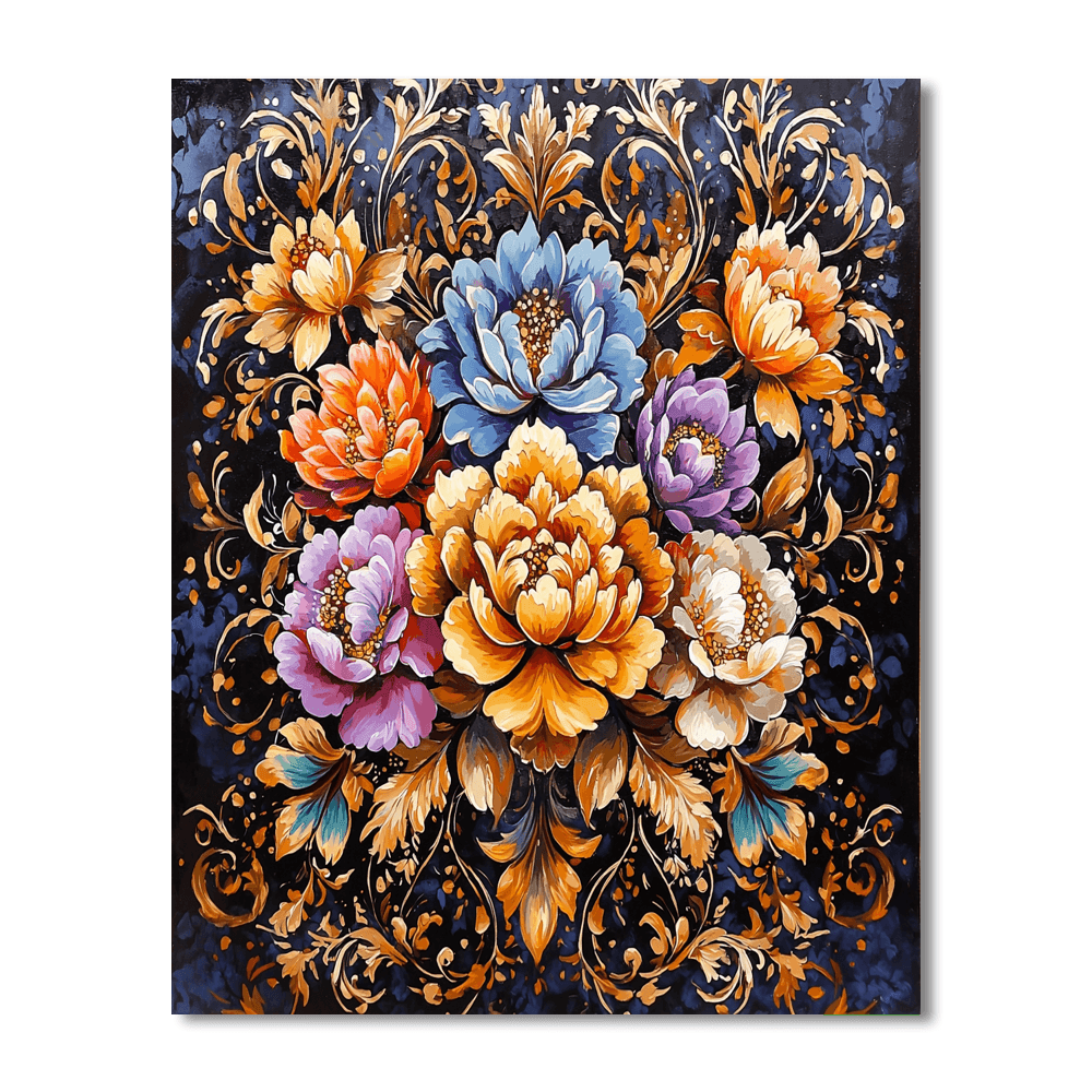 Neo-Baroque Style Inspired Neo-Baroque Floral Cascade  Paint By Numbers Kits