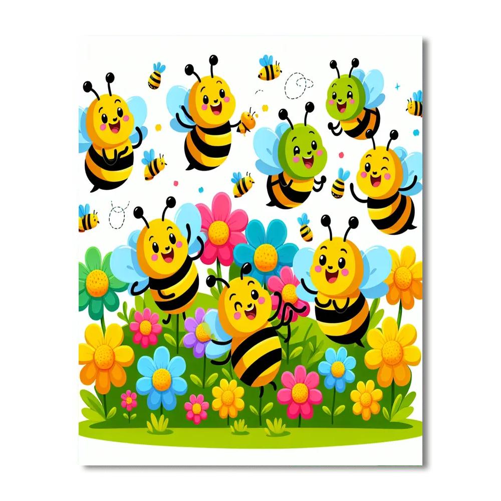Busy Bee's Flower Patch Paint By Numbers Art