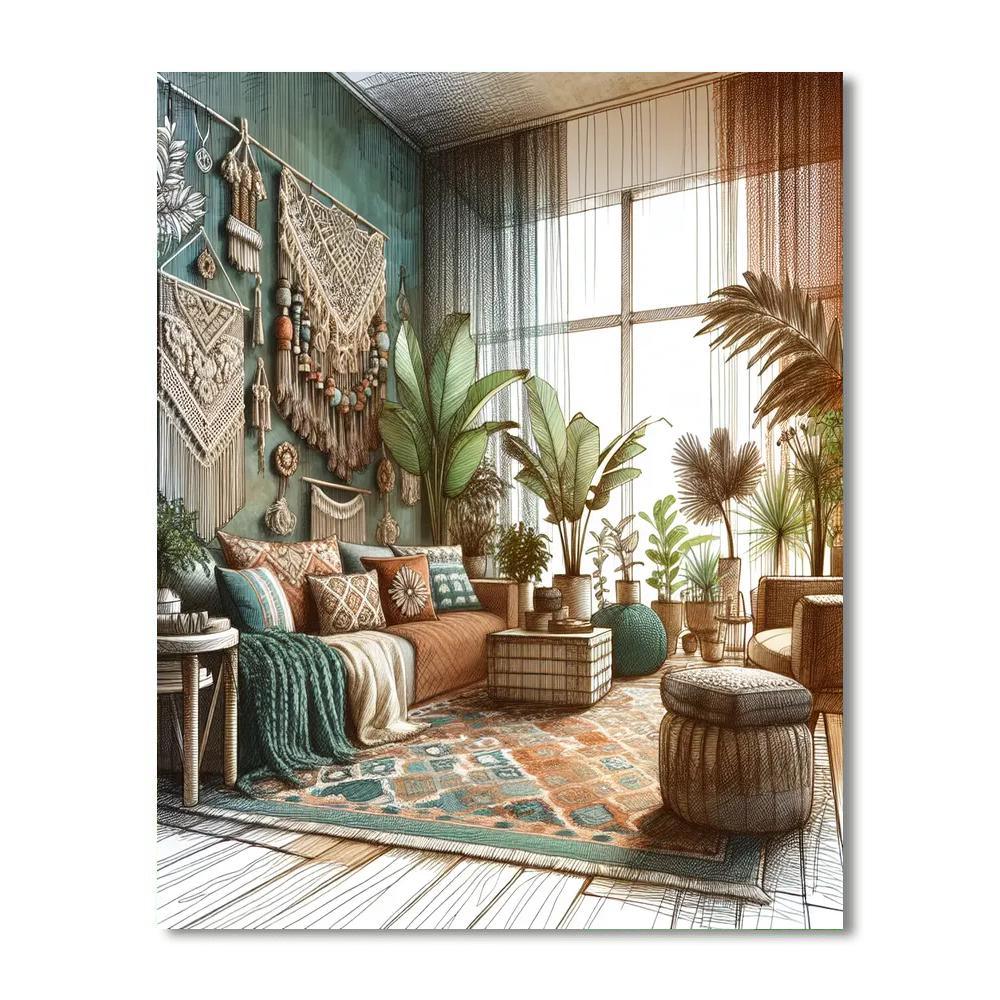 Urban Boho Retreat Paint By Numbers Kits