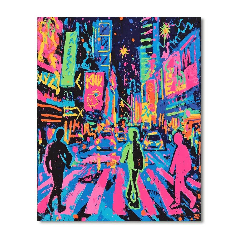 Haring Inspired Neon Urban Jungle  Paint By Numbers