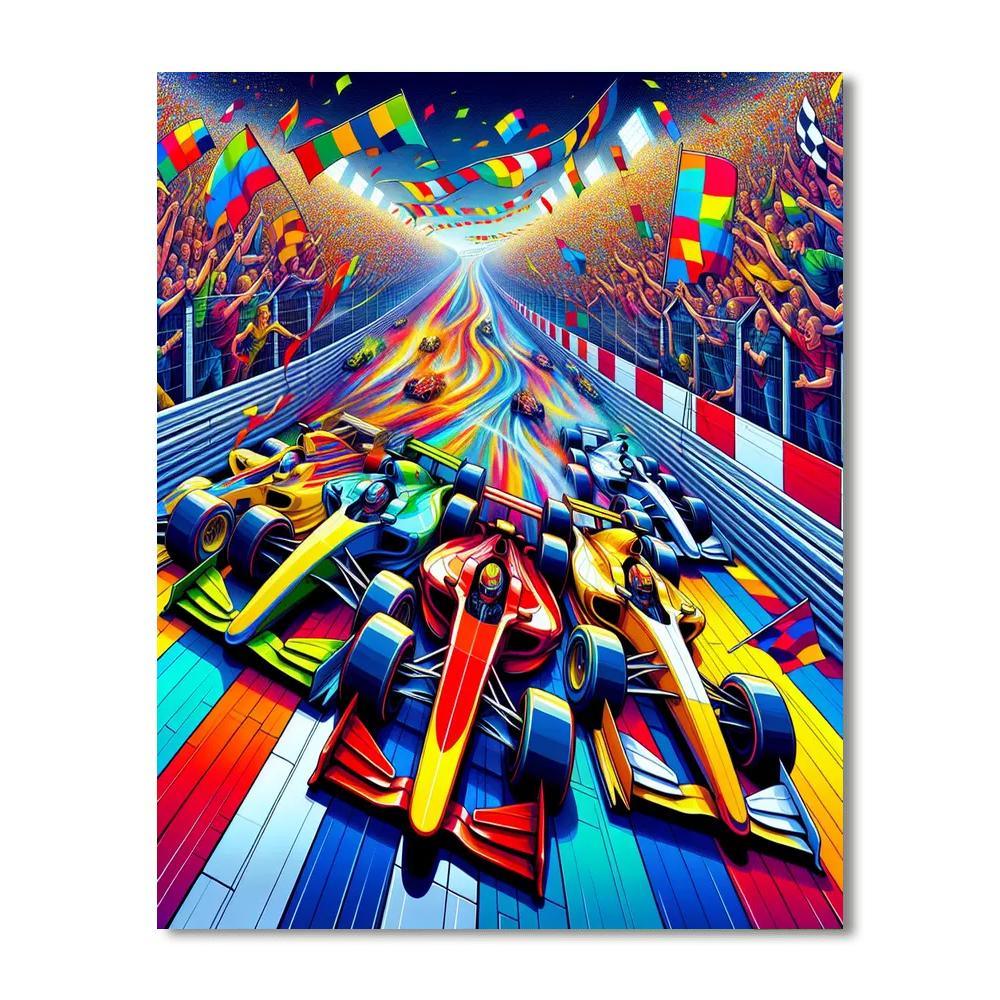 Dynamic Racing Excitement Painting By Numbers Kit