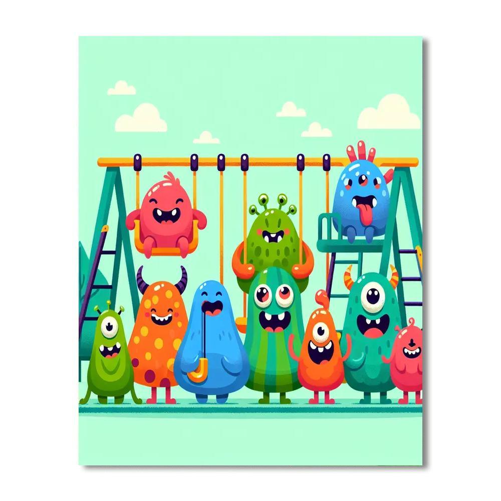 Silly Monsters At Play Paint By Number
