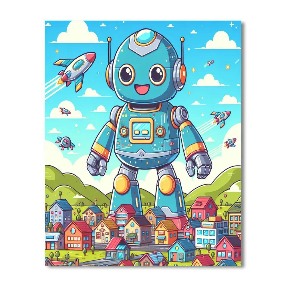 Gigantic Robot Adventure DIY Paint By Numbers