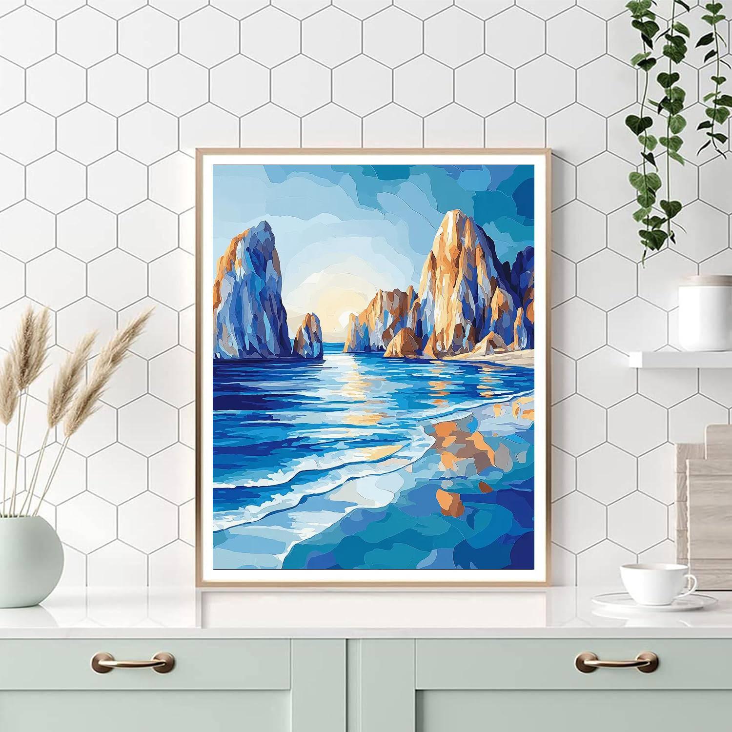 Paul Cézanne Inspired Abstract Coastal Scene  Paint By Number