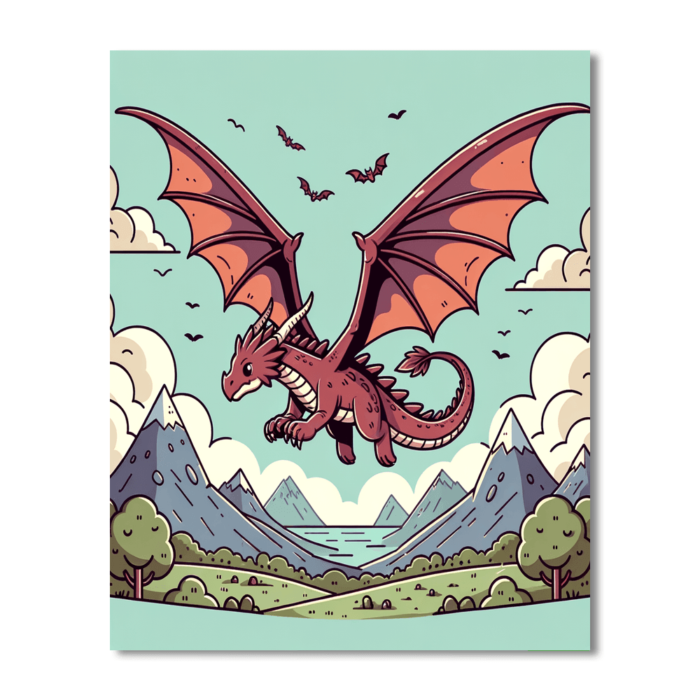 Mystical Dragon Flight Paint By Color