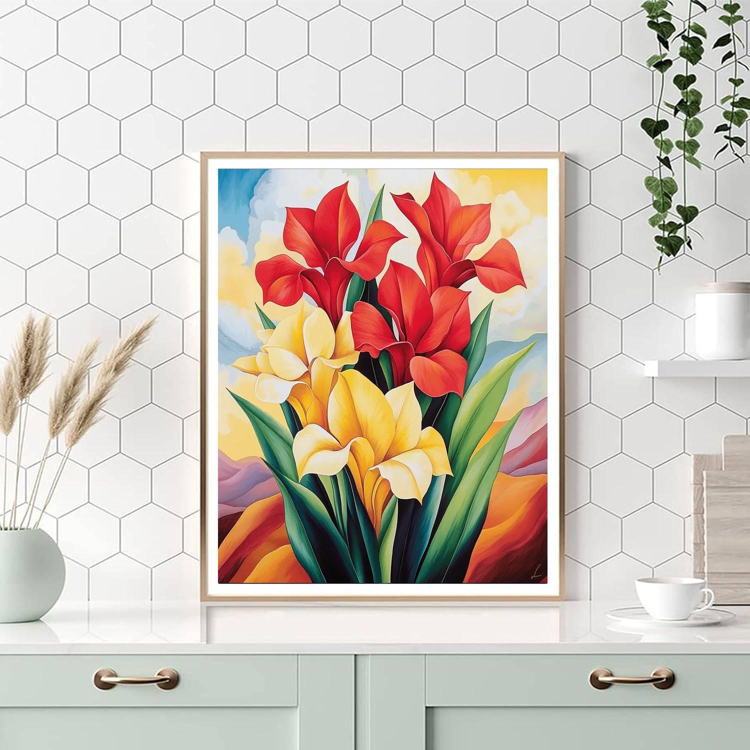 O'Keeffe Inspired Charming Desert Blooms  Painting By Numbers Kit