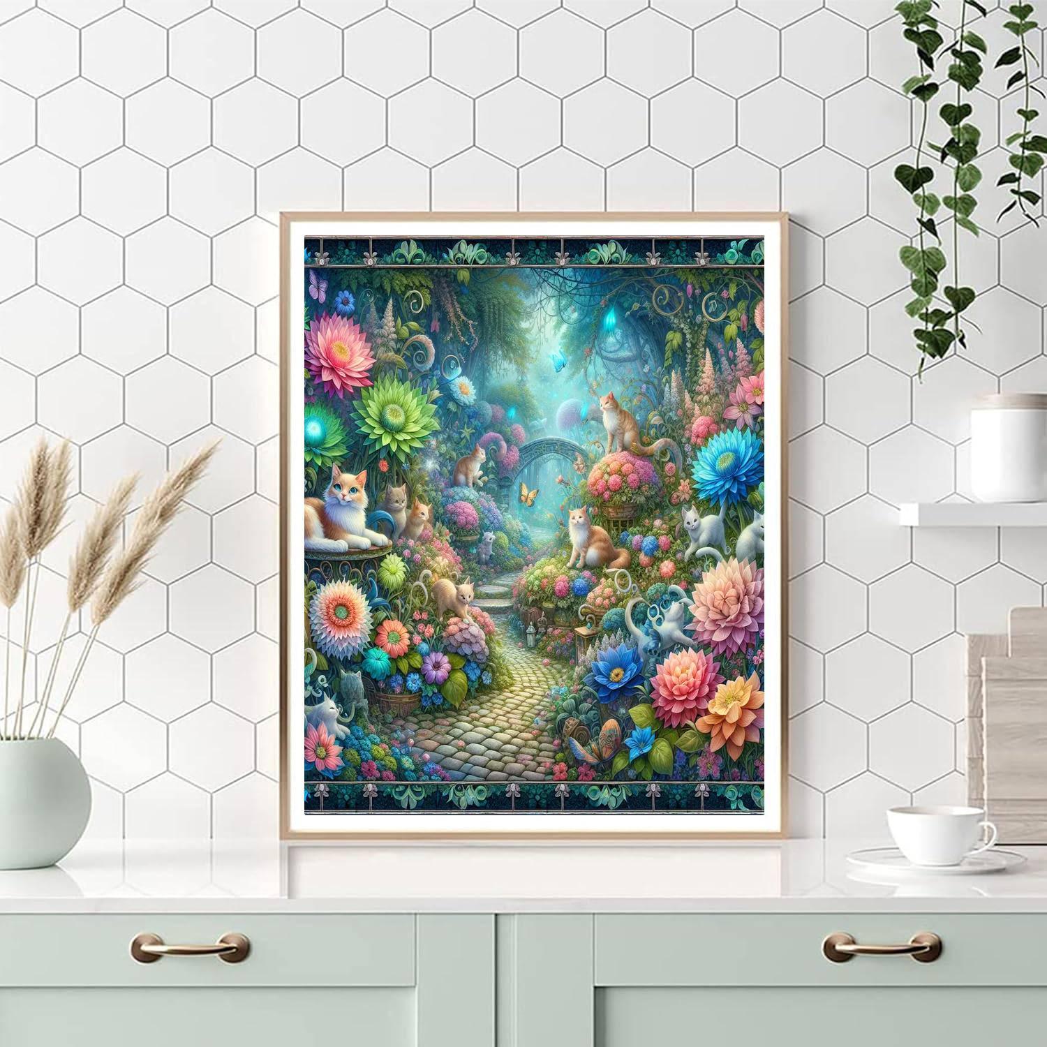 Enchanted Cat Wonderland Numbered Painting Kits