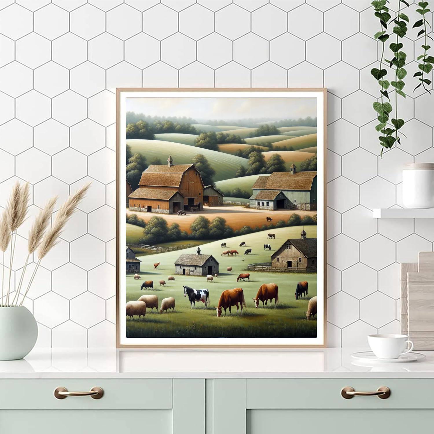 Peaceful Country Farm Paint By Numbers Kits