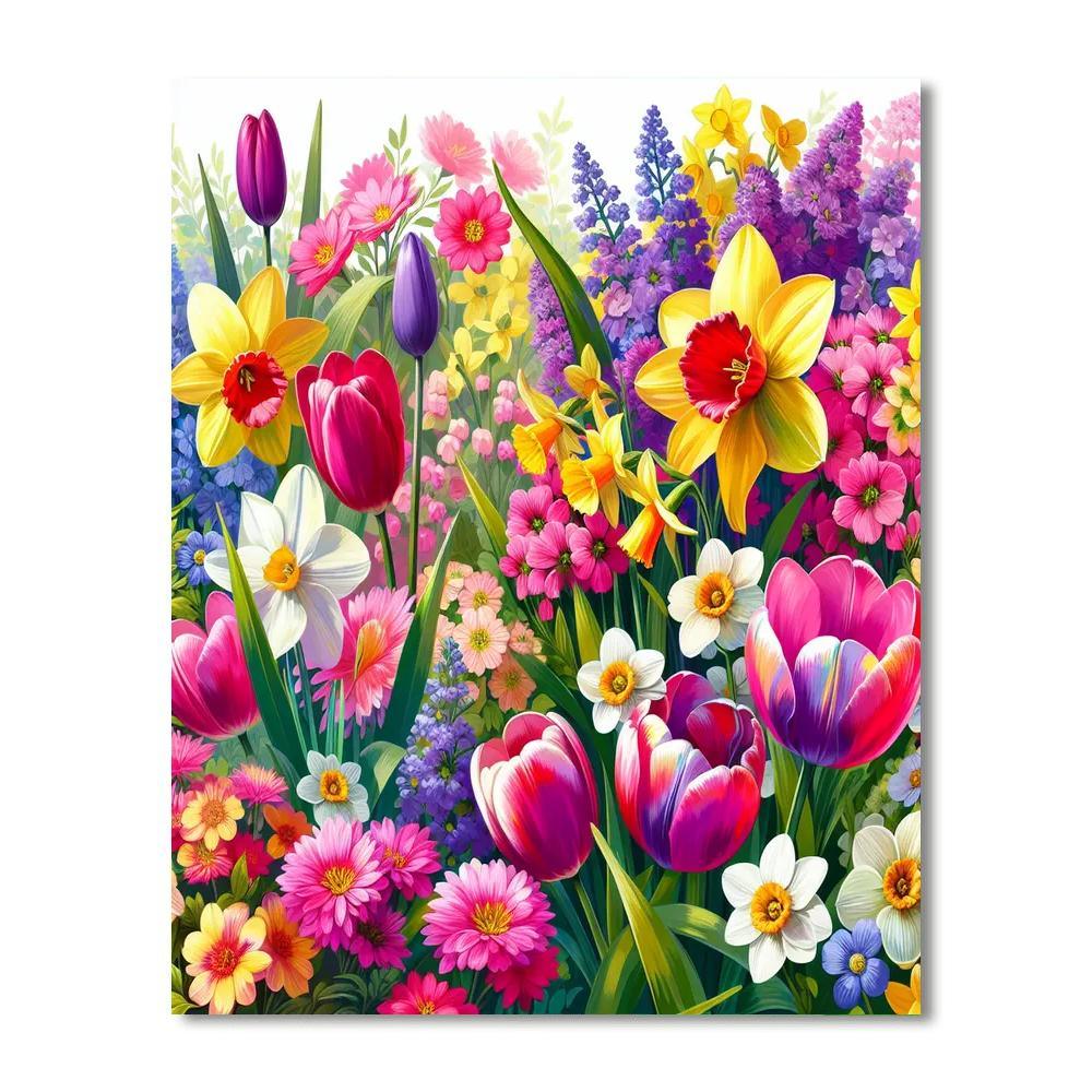 Charming Spring Blooms Paint By Numbers Art