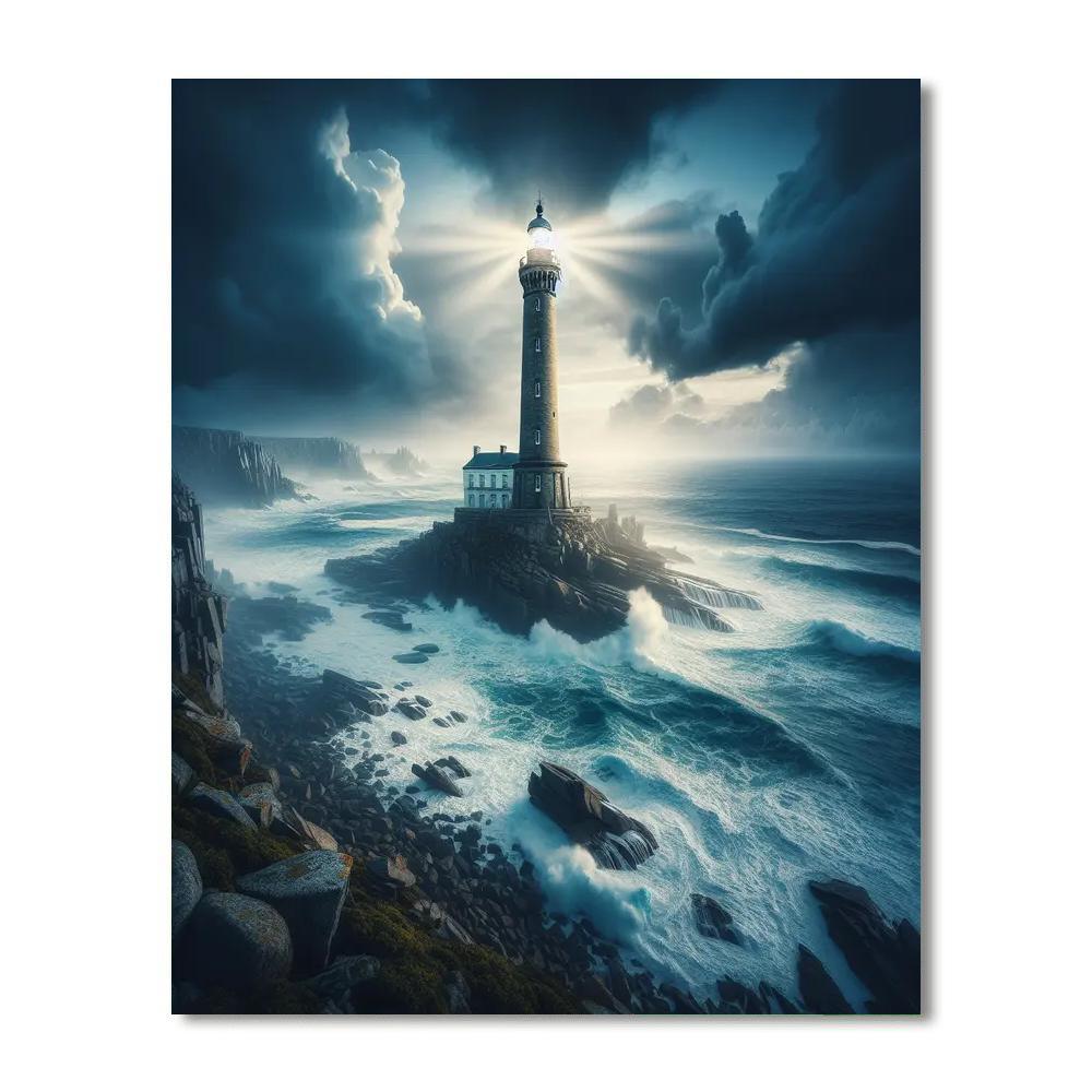 Majestic Lighthouse View Painting By Numbers Kit