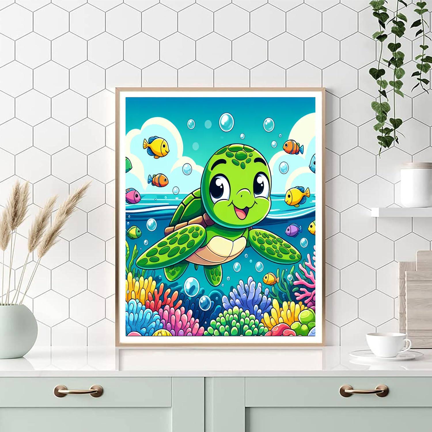 Sunny Sea Turtles Paint By Numbers Art