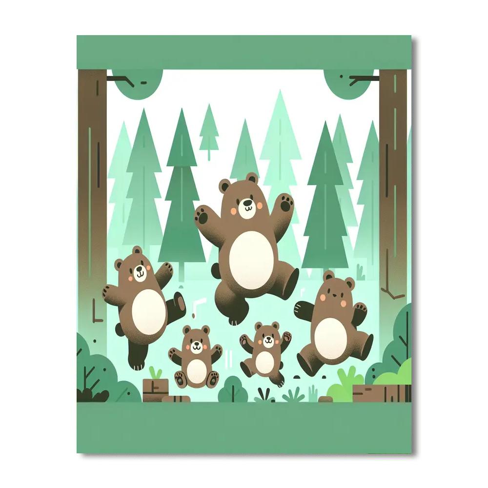 Bouncing Bear Bash Number Painting