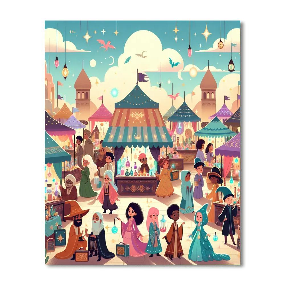 Whimsical Magical Market Numbered Painting Kits
