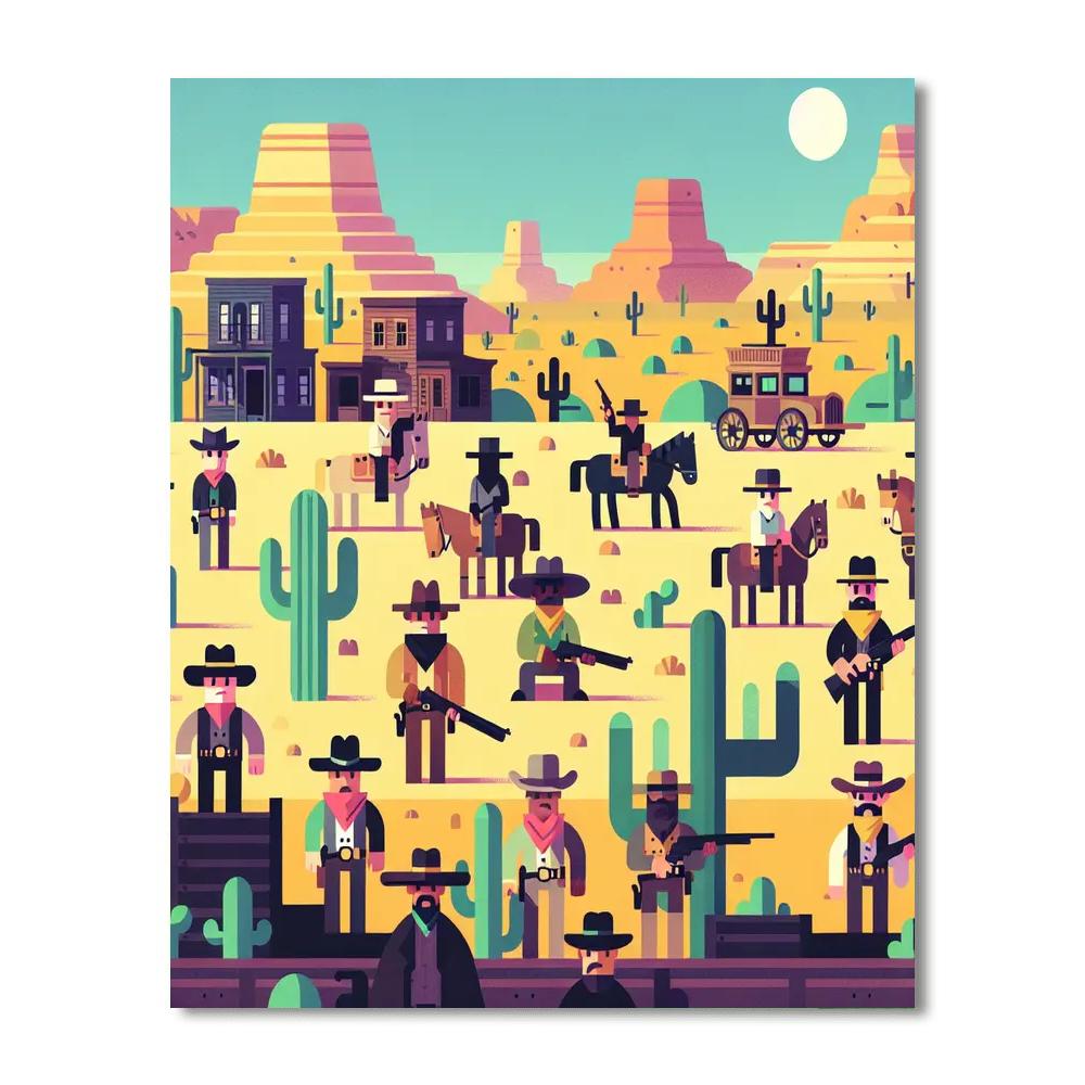Wacky Wild West Adventure Paint By Numbers Art