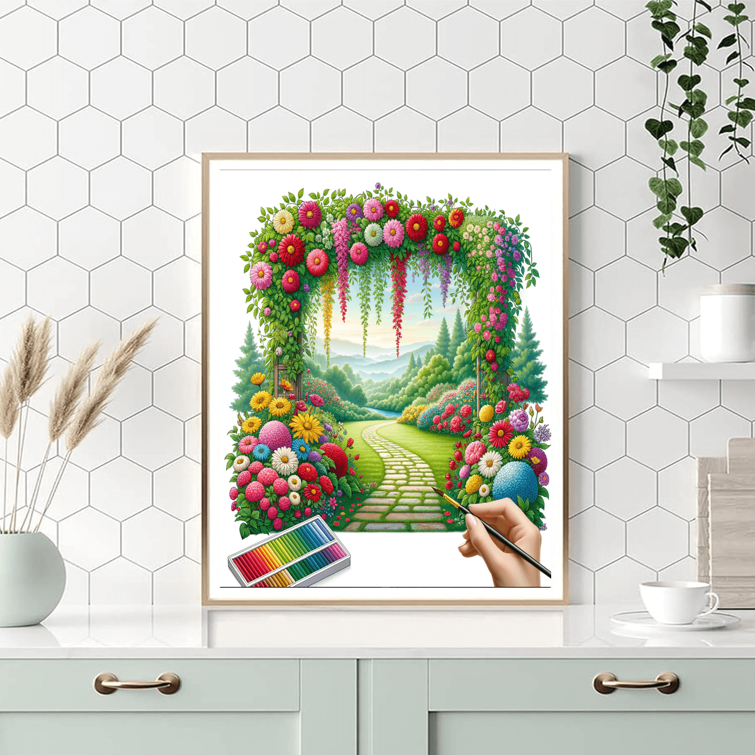 Dreamy Garden Pathway DIY Paint By Numbers