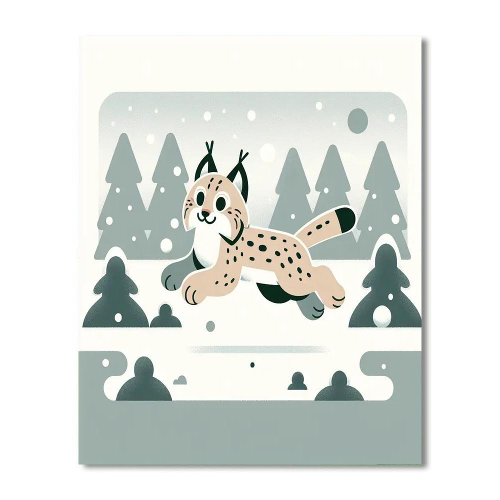 Lively Lynx Leap Number Painting