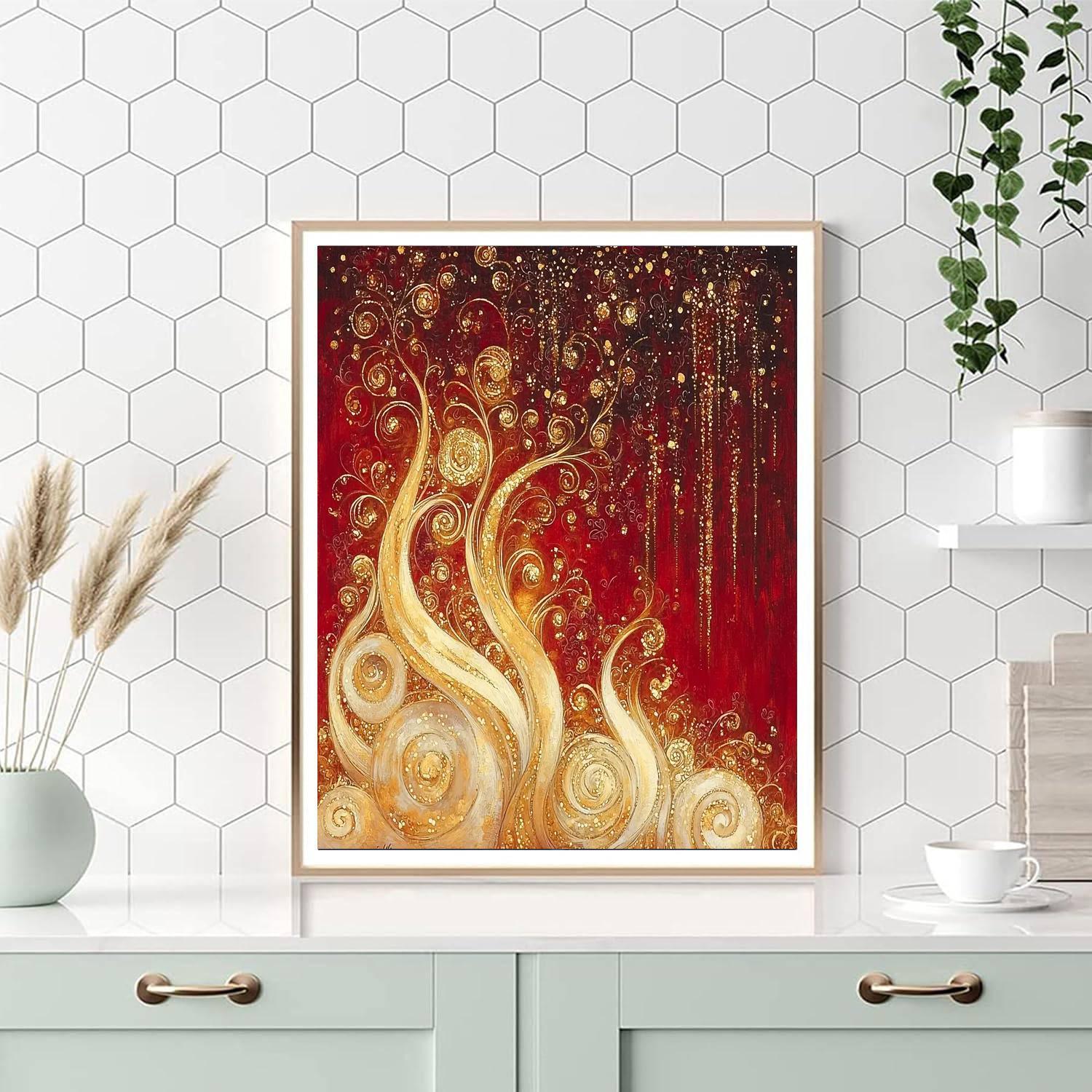 Gustav Klimt Inspired Gilded Reverie  Paint By Numbers Art