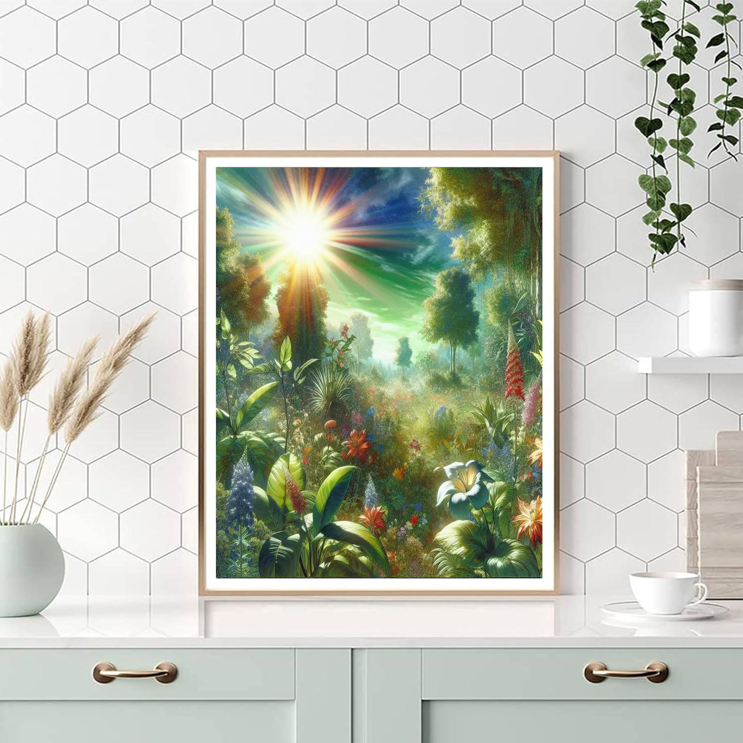 Lush Green Paradise DIY Paint By Numbers