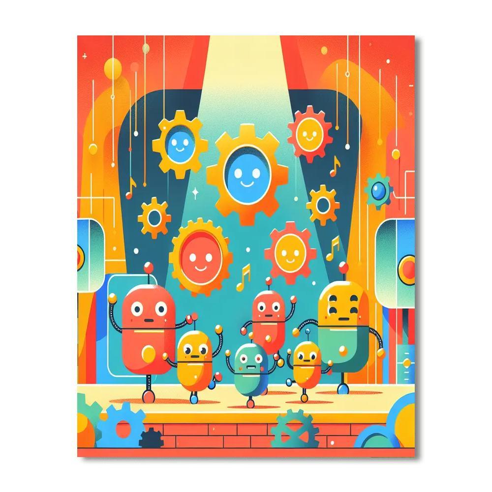 Cute Robots Paint By Numbers Kits