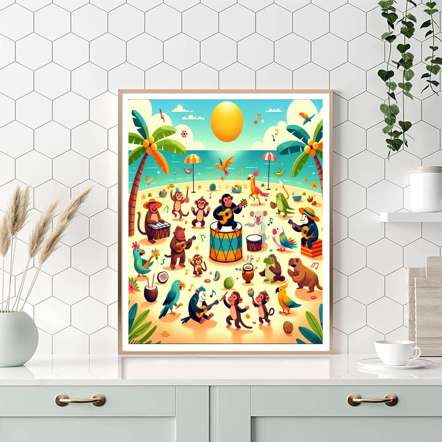 Tropical Island Fiesta DIY Paint By Numbers