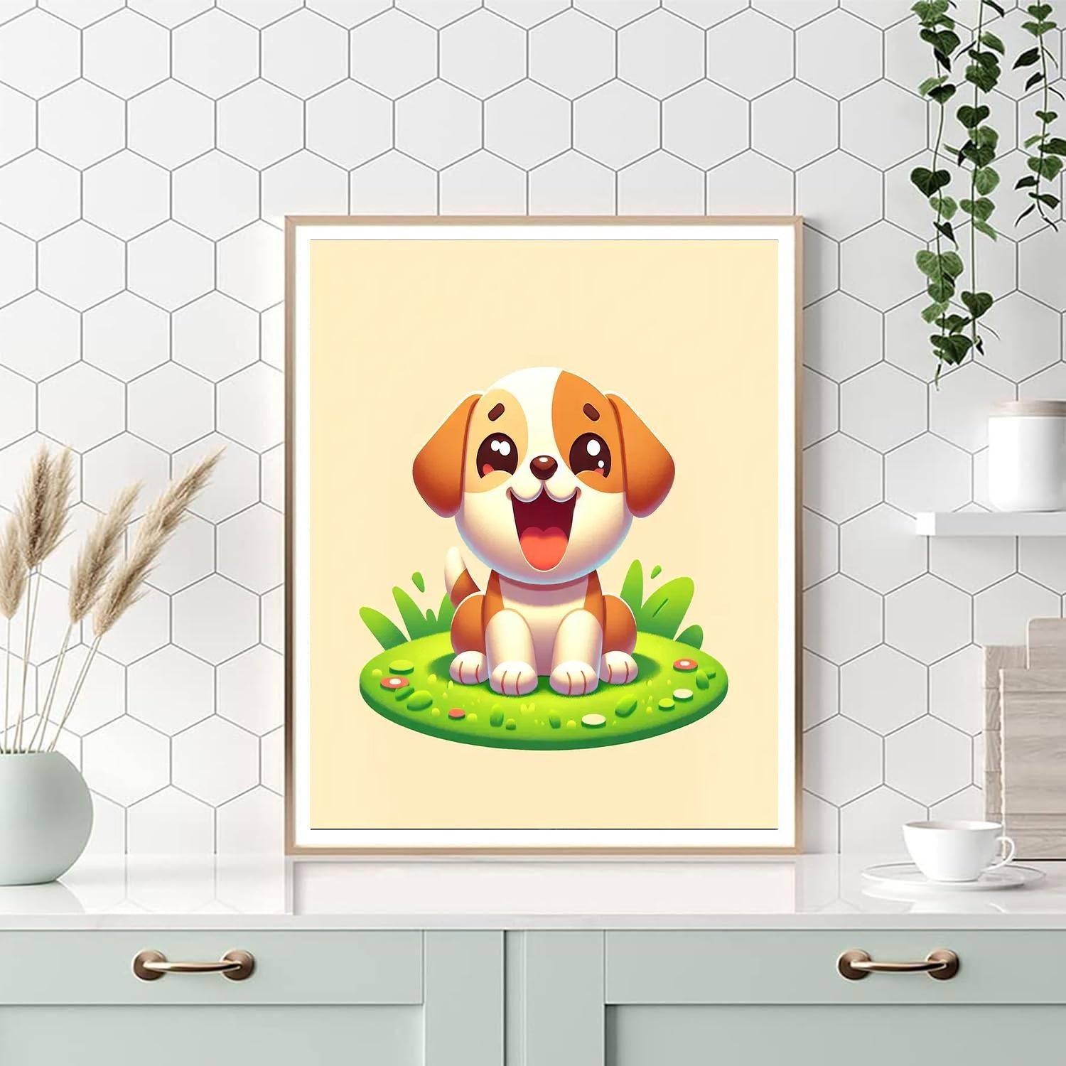 Cuddly Puppy Pal DIY Paint By Numbers