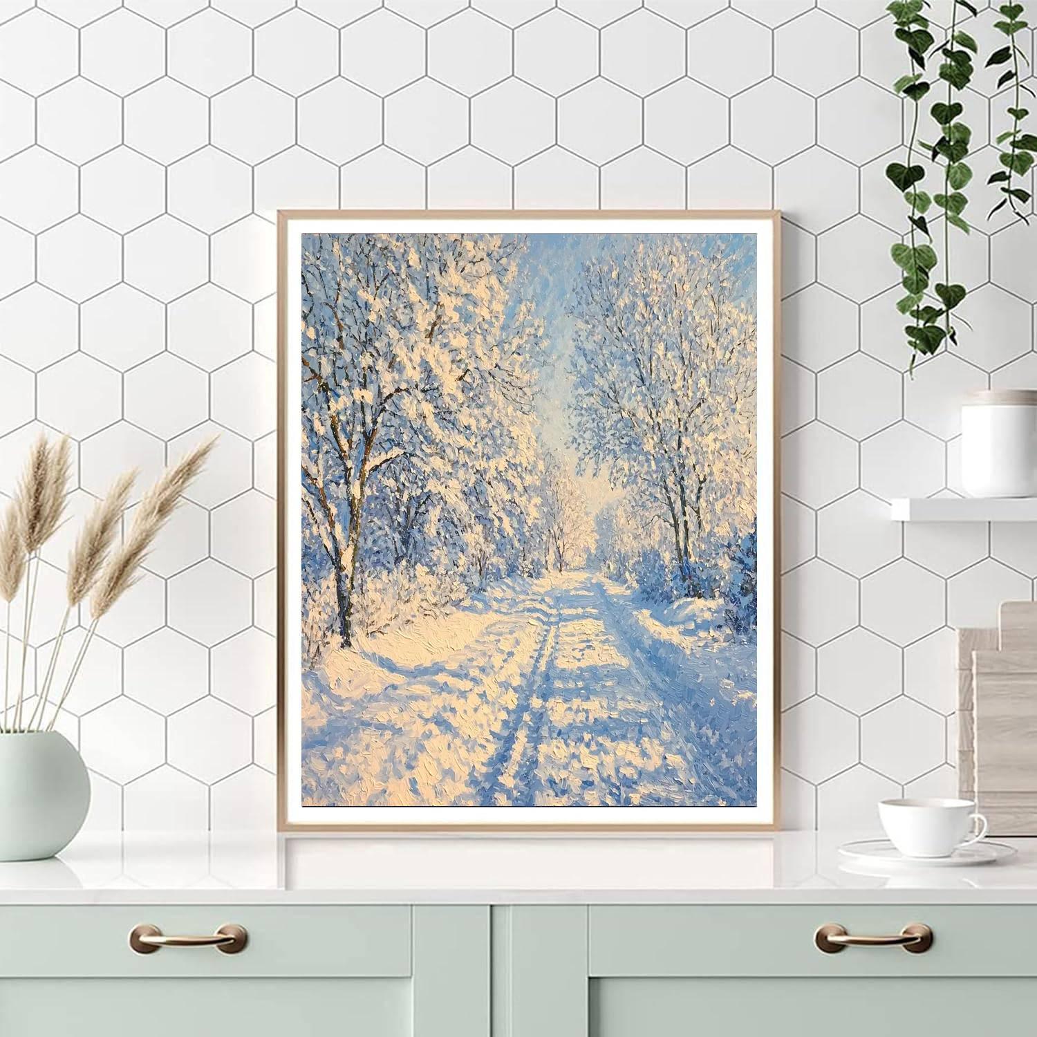 Claude Monet Inspired Winter Retreat  Number Painting