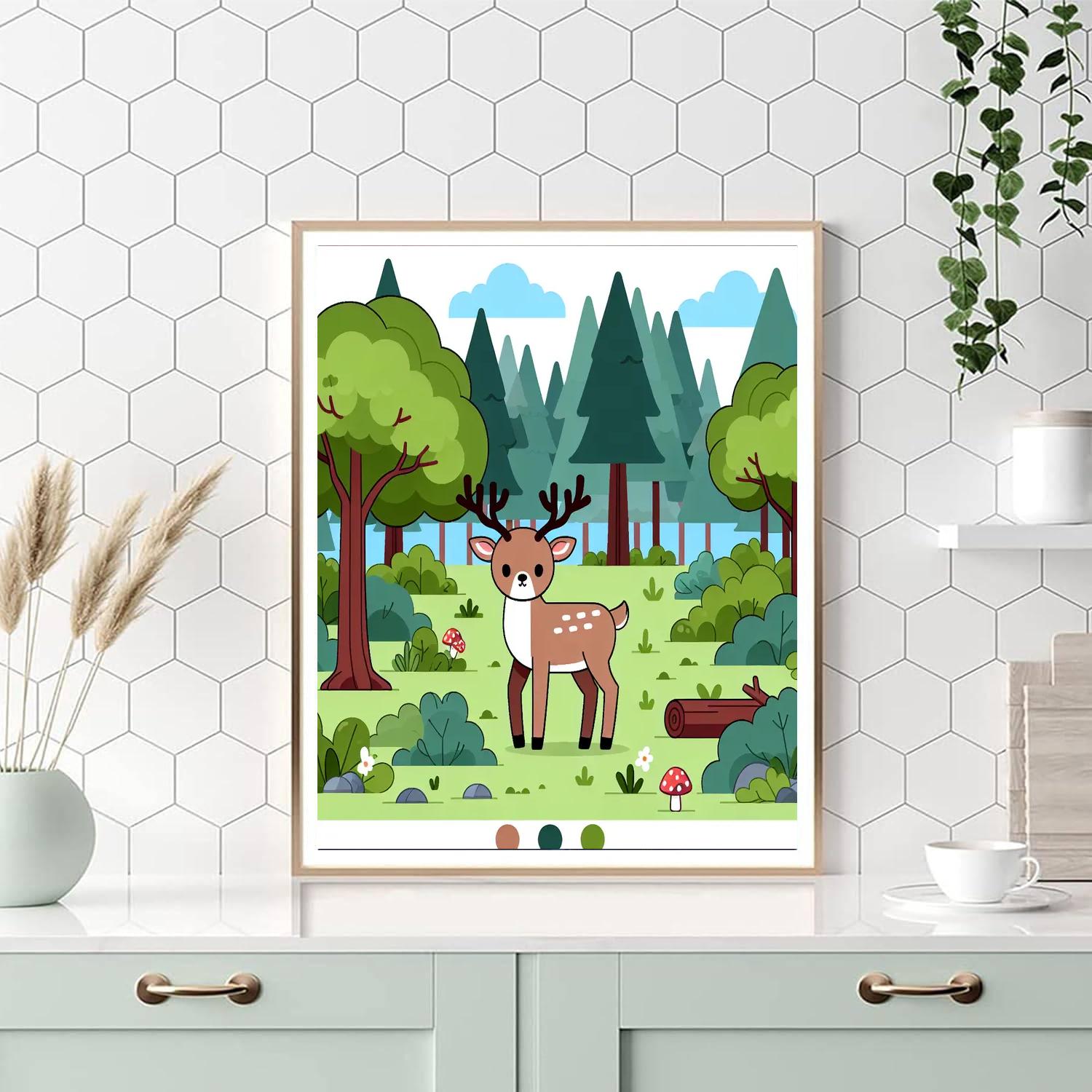 Dashing Deer Discovery Painting Number Kit