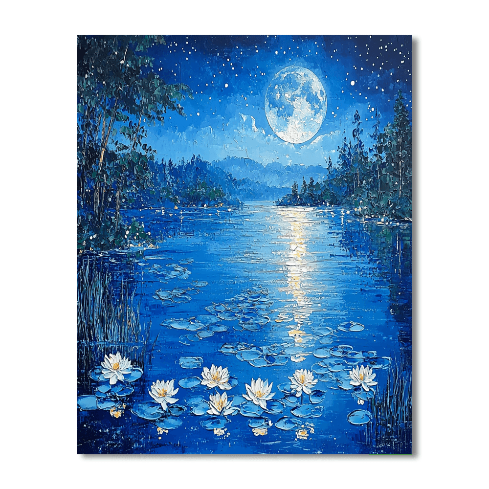 Claude Monet Inspired Lunar Reflections  Paint By Numbers