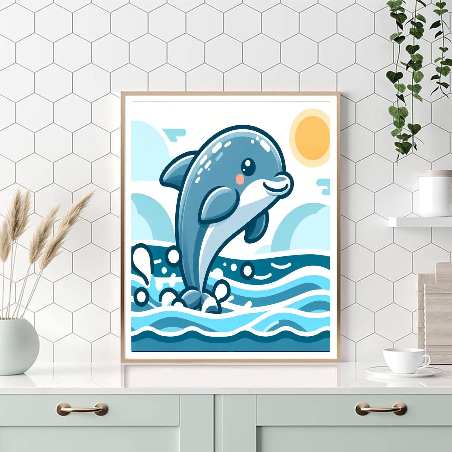 Daring Dolphin Adventure Number Painting
