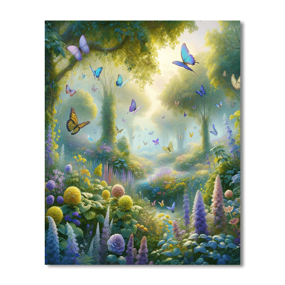 Butterfly Garden Bliss Number Painting