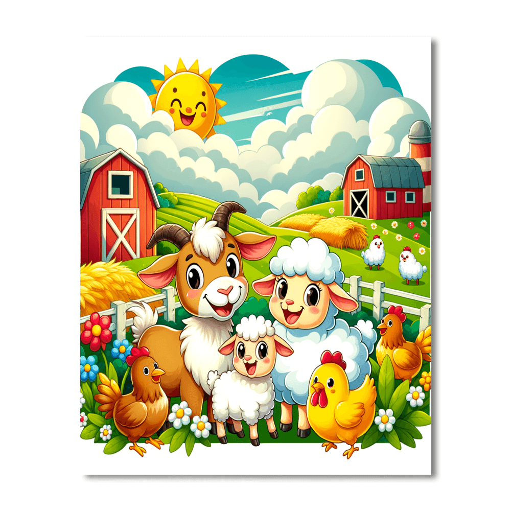 Happy Farm Friends DIY Paint By Numbers