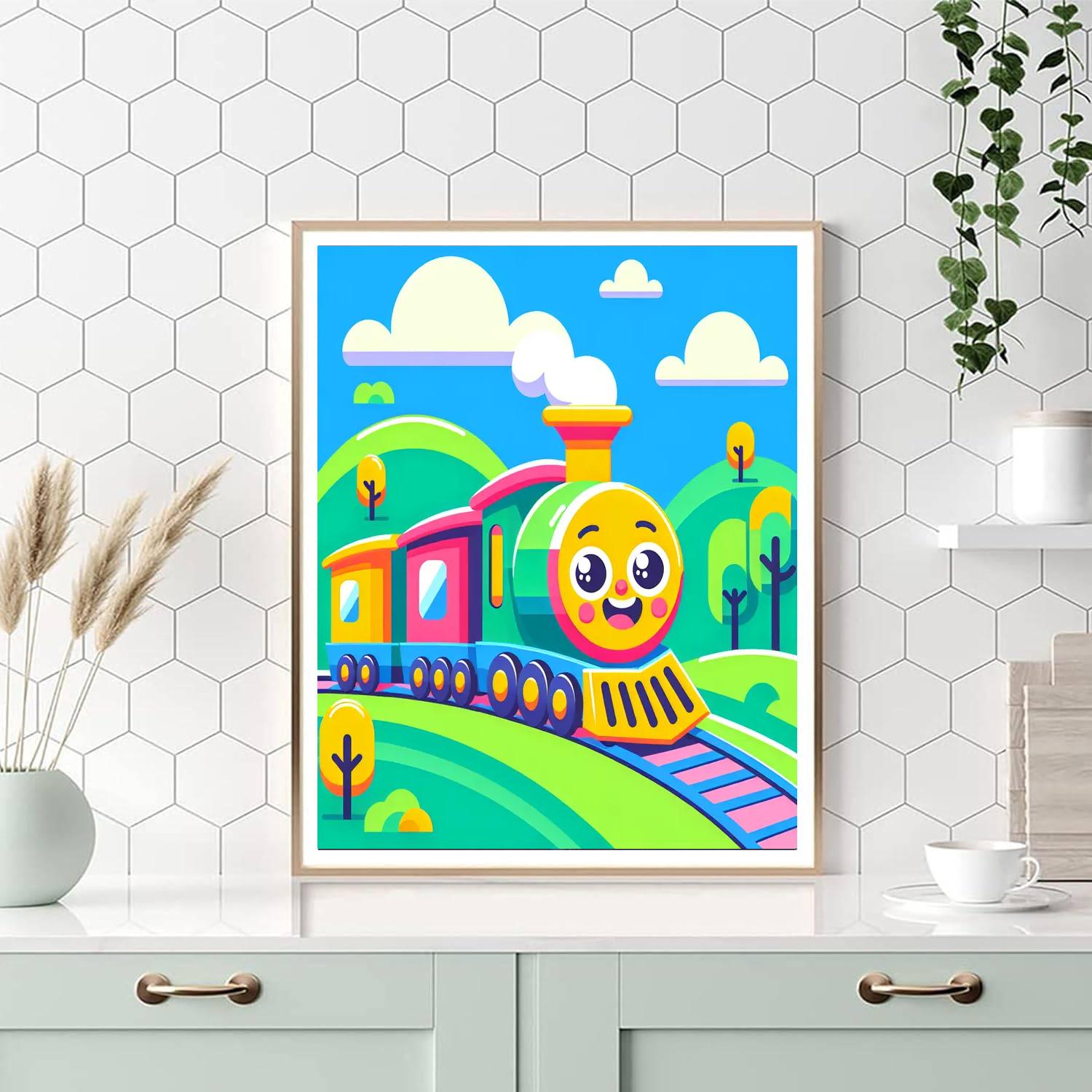 Cheerful Train Journey Painting Number Kit