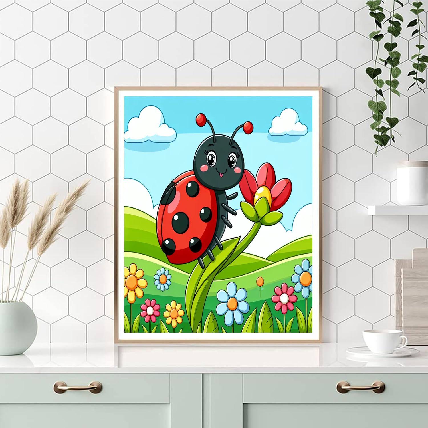 Cheery Ladybug Meadow Paint By Color