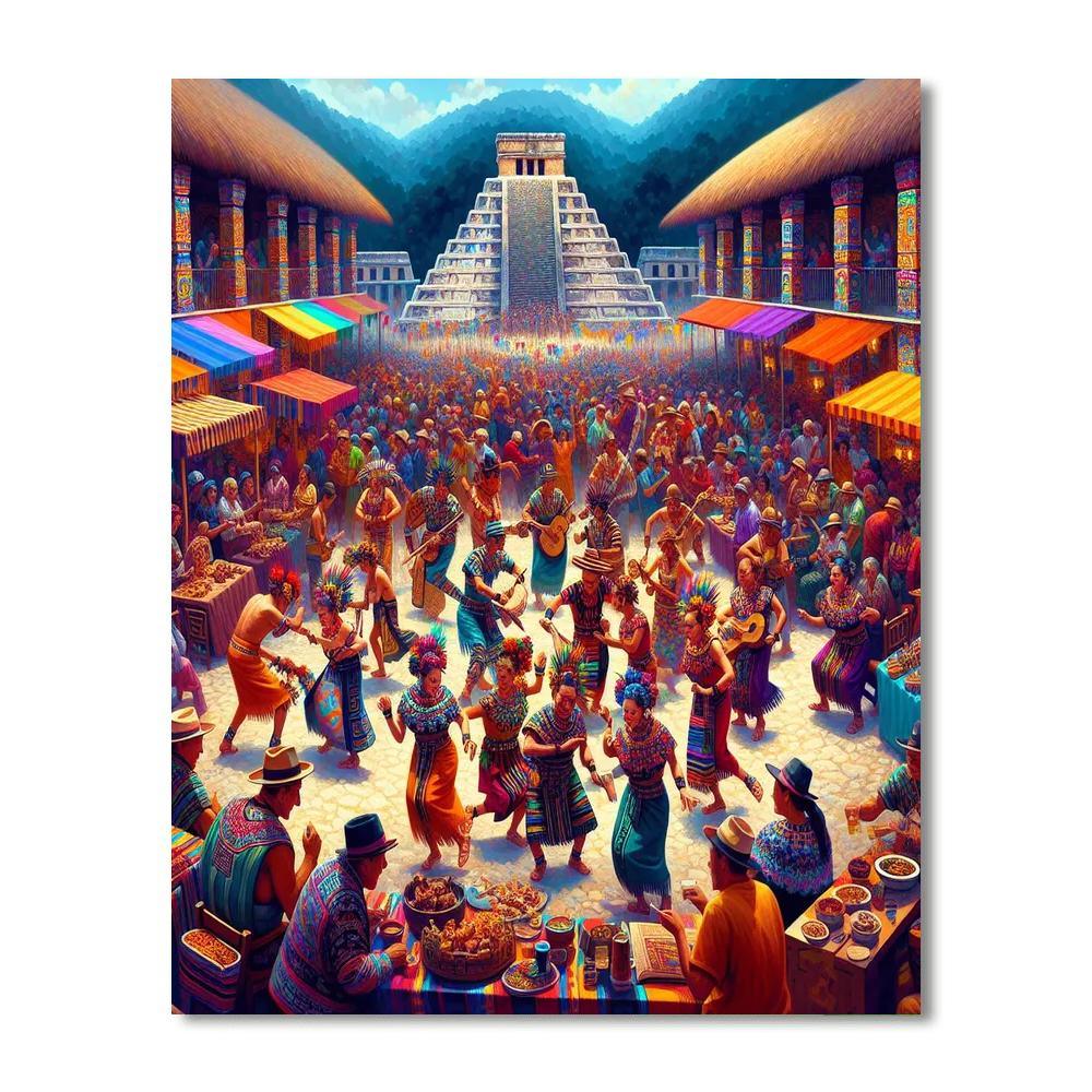 Festival Internacional De La Cultura Maya - Mexico Painting By Numbers Kit